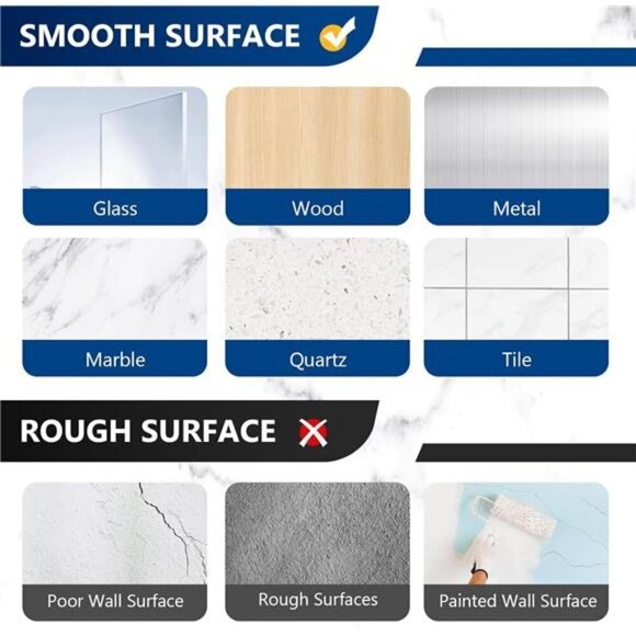 Shower Caddy Adhesive Hooks Strong Wall Mount Stickers Bathroom Kitchen Shelf - Picture 6 of 7